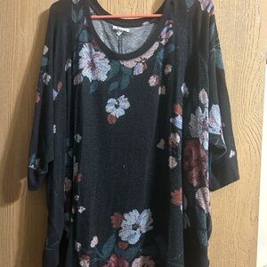 Maurices Black Floral Blouse